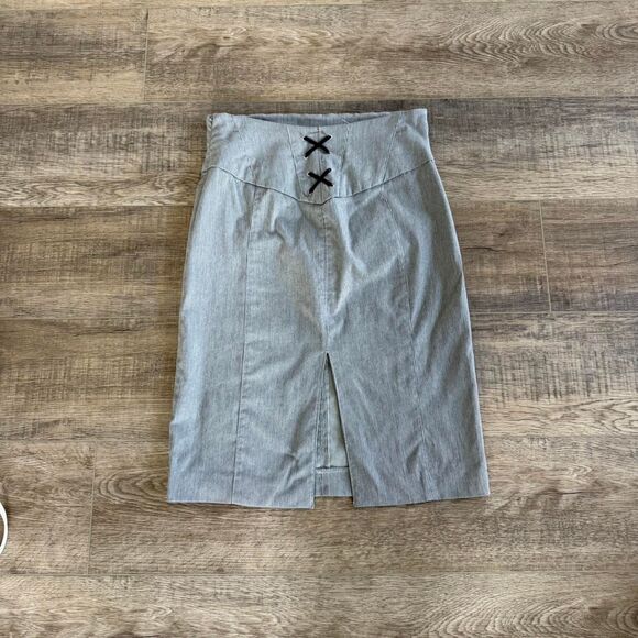 Grey Pencil pinstripe Skirt Size 6 - Picture 2 of 5